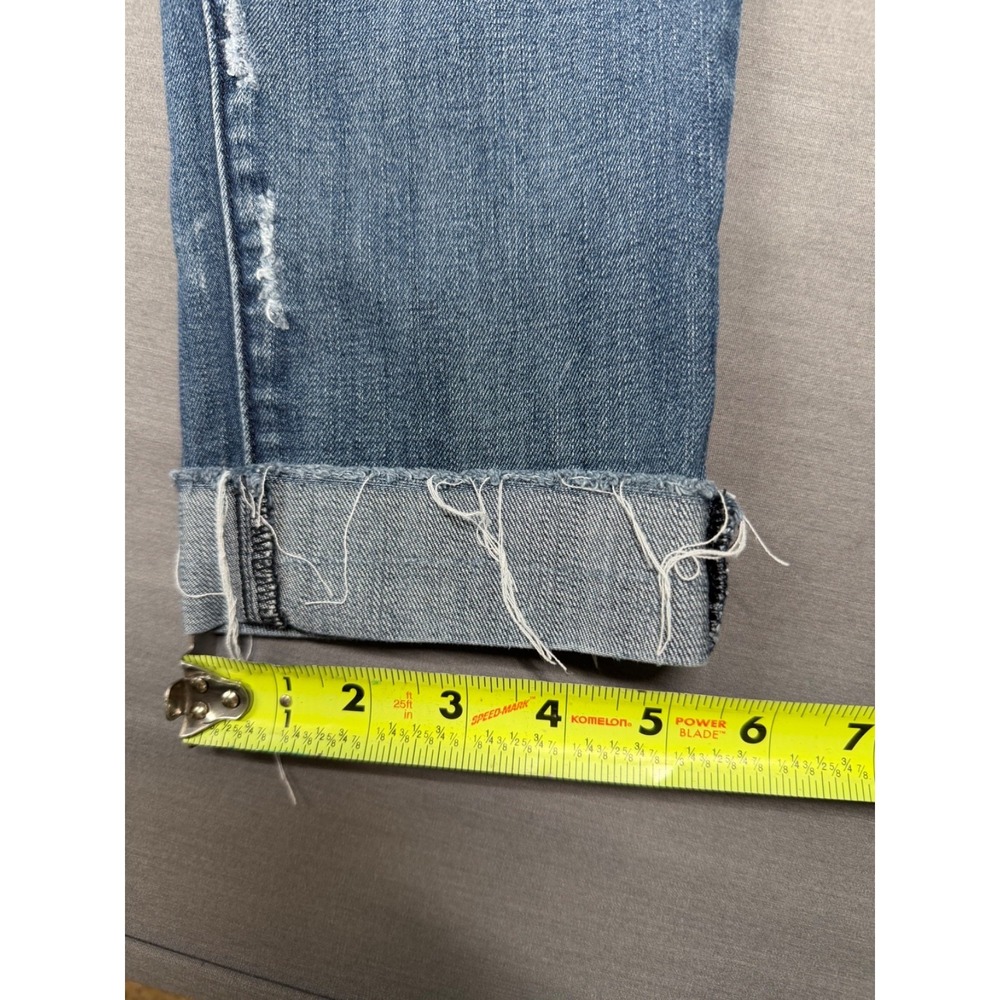 Flying Monkey Platinum Distressed Jeans Womens Sz 27 Blue Mid Rise Fray Raw Hem - Picture 7 of 11